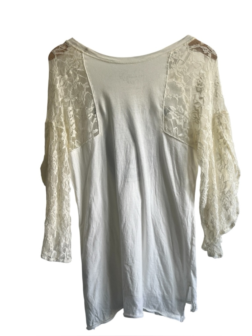 WE THE FREE Free People Wildlands Graphic Lace Bell Sleeve Oversized Size Small - Picture 3 of 11